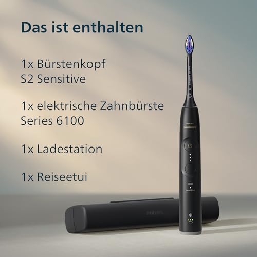 Philips Sonicare Series 6100 Elektrische Zahnbürste – Technologie der nächsten Generation, Drucksensor, 6 Putzeinstellungen, SmarTimer… – Ansicht 9