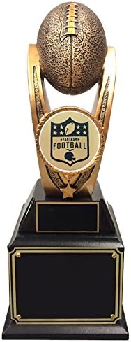 SHOP AWARDS AND GIFTS Customizable 12 Inch Antique Gold Resin Finish Fantasy Football Trophy, Includes Personalization