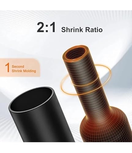 Image of GREENARTZ 100pc Black Heat Shrink Tube Set - Assorted Diameters (1mm to 10mm) - 4.5cm Long Sleeves for Electrical Insulation