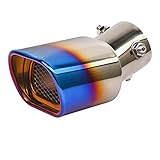 OCASES Auto-Edelstahl-Schalldämpfer-Endstück-Kehle-Auspuff-Rohr-System-Änderungs-Äußeres Für Mercedes-Benz Für Smart 453 Fortwo Forfour Schmücken (Color : A)