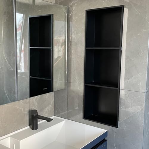 Niche de douche encastrée pour ranger vos shampooings dans une salle de bain zen