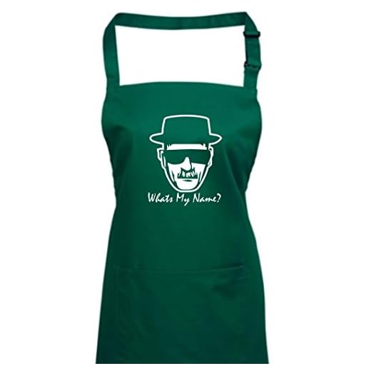 Delantal, Breaking Bad Heisenberg White Whats My Name? Muchos Colores, algodón mezcla, bottlegreen, 72 x 86 cm