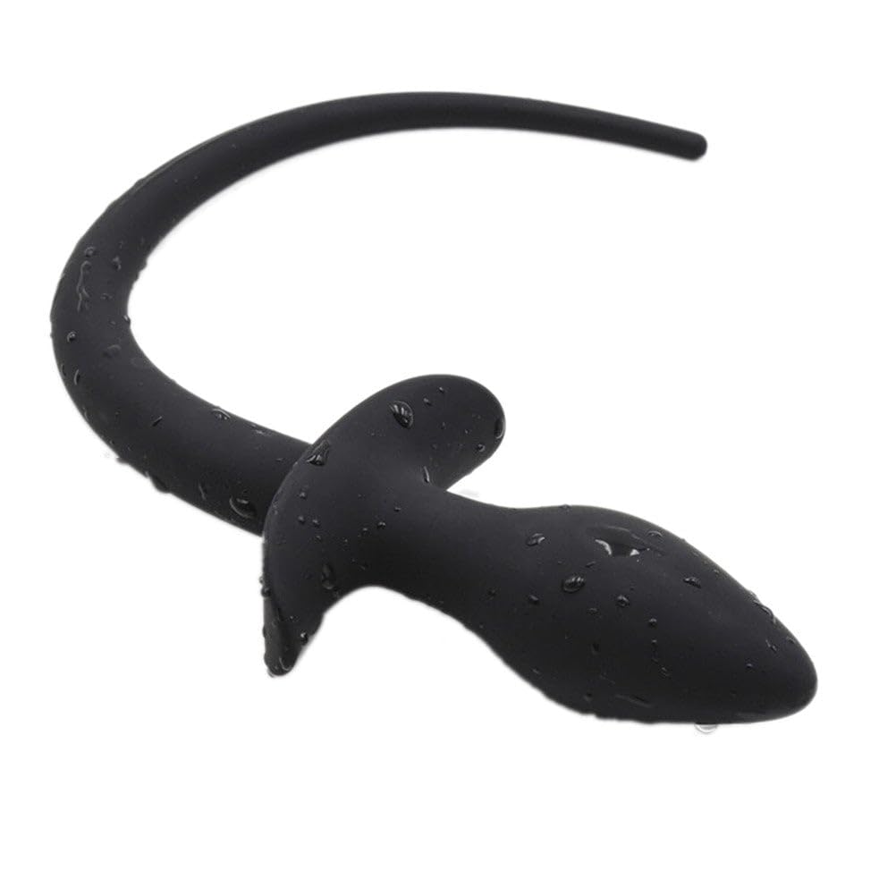 BONDAGERIE® Plug anale coda maiale animale cane, in silicone medico, sextoys per lui e per lei Colore: Nero
