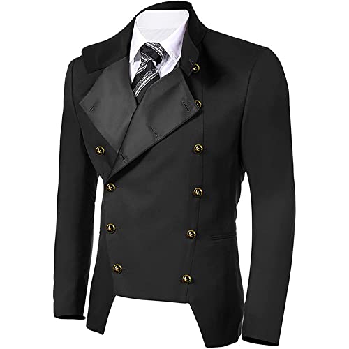 BaronHong Men's Casual Double-Breasted Jacket Slim Fit Blazer2