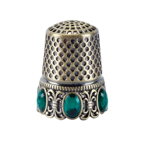 Ausi 1 Dé À Coudre Vintage En Métal 24 X 20 Mm Pour Travaux D'aiguille, Broderie Et Réparation (bronze, Vert)