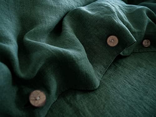 Linen Duvet Cover Dark Green Duvet Cover/Stonewashed Linen Bedding/Twin, Full, Queen, King, Euro and Custom Sizes/Comforter Cover (King)