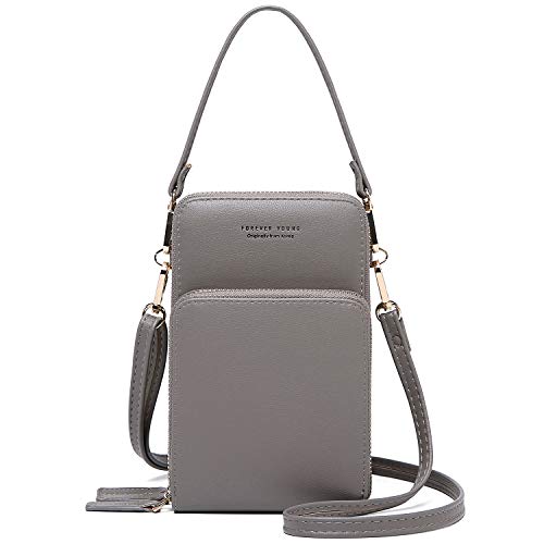 Travistar Bolso de Teléfono Móvil para Mujer Bolsos Bandolera Bolso de Hombro Pequeño Bolsa de Cuero PU Bolso para Crossbody Monedero con Correa Hombro y Ranura para Tarjetas