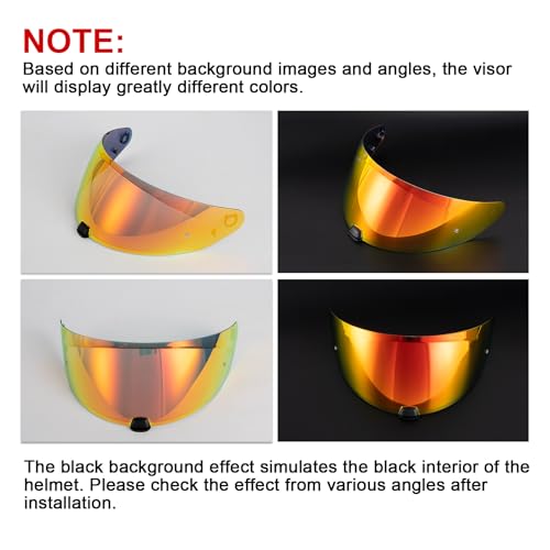 Image of PSLER Shatterproof Helmet Visor for i10 HJ-31 i70,Deep Gold Red