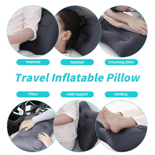 LUFEIS Inflatable Travel Pillow, 2 PCS Inflatable Camping Pillows for Adults and Kids, Ultralight Air Pillow with Eye Mask and Earplugs, Push to Air Inflatable Pillow with Storage Bag for Camping Travel - Image 6