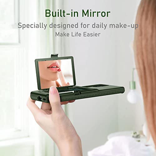 WeLoveCase for Samsung Galaxy S22 Ultra Wallet Case with Credit Card Holder & Hidden Mirror, All-Round Protection Shockproof Phone Cover Designed for Samsung Galaxy S22 Ultra, 6.8 Inch Green by WeLoveCase - Used condition - Image 3