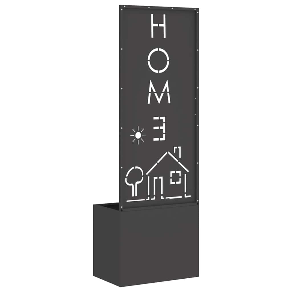 Tomostar Jardinière avec Brise Vue, Bac à Fleurs Lit de Jardin Surélevé Fretwork Noir 50 x 140 cm