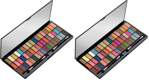 Image of Colors Queen Ultra Pigmented 51 Colors Eyeshadow Palette with Brush | Easy to Blend, Long Wearing Eye Makeup Palette | Eyeshadow Palette with Shimmery Shades (Multicolor - 02) (Pack of 2)