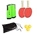 FOOING Juego de Red de Tenis de Mesa, 3 Pelotas de Ping Pong, 1 par de Palas de Tenis de Mesa, Accesorio retráctil instantáneo para Raqueta, Portátil para Interior al Aire Libre Regalo (Verde)