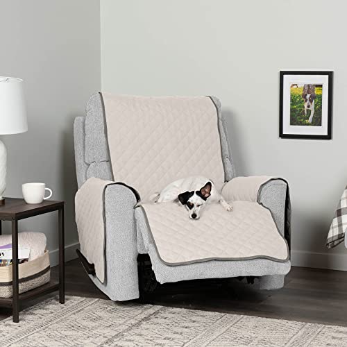 Furhaven Recliner Slipcover Water-Resistant Reversible Two-Tone Furniture Protector Cover - Gray/Mist, Recliner #TOP6