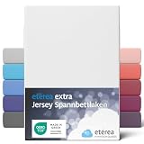 etérea Extra Jersey Spannbettlaken 240x220 cm - Spannbetttuch für Boxspringbetten, Wasserbetten und Normale Matratzen, aus 100% Baumwolle und ca. 35 cm Steghöhe, Weiss