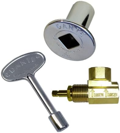 Dante Products Combo Pack with Angled 1/2-inch Gas Globe Valve, Chrome Floor Plate and 3-inch Key
