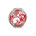 Paper-cut Rabbits Animal China Zodiac Hand Compact Mirror Round Portable Pocket Glass