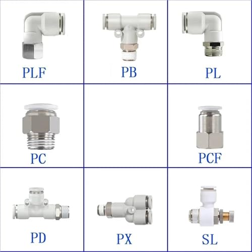 Conector de manguera PD 6mm con rosca M5 para sistemas de aire neumático 3
