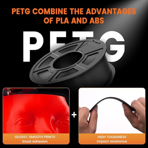 Image of TECBEARS PETG Filament 1.75mm 1KG, 3D Printer Filament PETG, Strong Toughness, 1KG(330M) Filament High Precision, Dimensional Accuracy ±0.02mm,Lemon Yellow