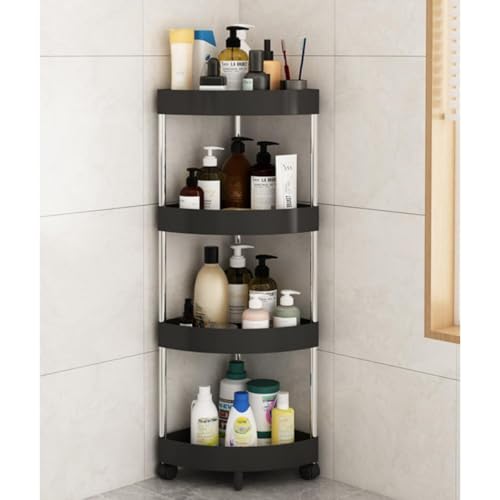バスルーム 浴室用ラックコーナー ラック ステンレス 3〜5段のシャンプーラッ AOCIR ク 水切り 調味料収納 浴室収納 台所収納 バスルーム整理 (36x114x26cm,ホワイト) (ブラック,36x88x26 cm)