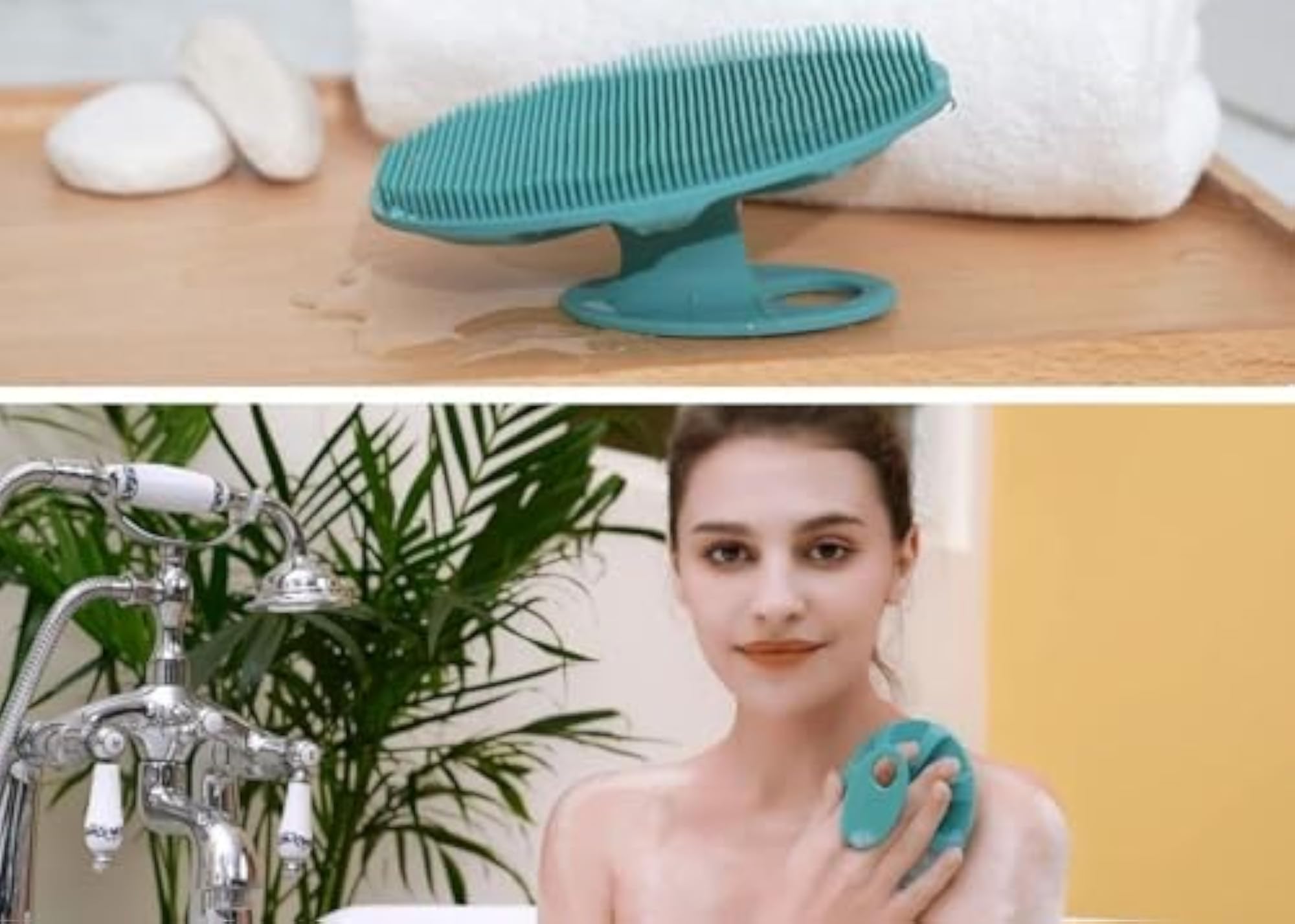 Silicone Scrubber Soft Bath Shower Brush Reusable Body Massage Brush