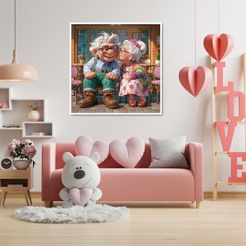 Rompecabezas para adultos de San Valentín, 1000 piezas, rompecabezas de abuelos, rompecabezas de amor en cafetería miniatura 6