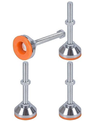 Tycoonest 4 PCS M12xThread 100xBase 50 Leveling Feet Adjustable Carbon Steel Machine Feet Heavy Duty Furniture Leveler for Furniture,Table