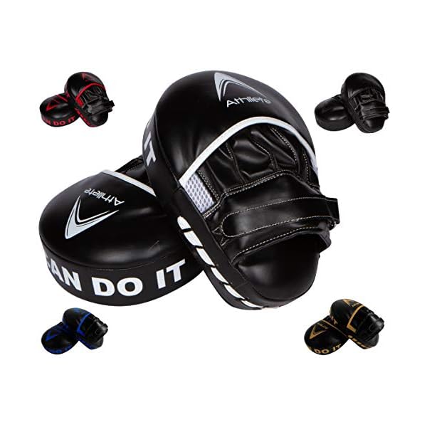 Athllete Boxing MMA Punching Mitts (Black/Silver)