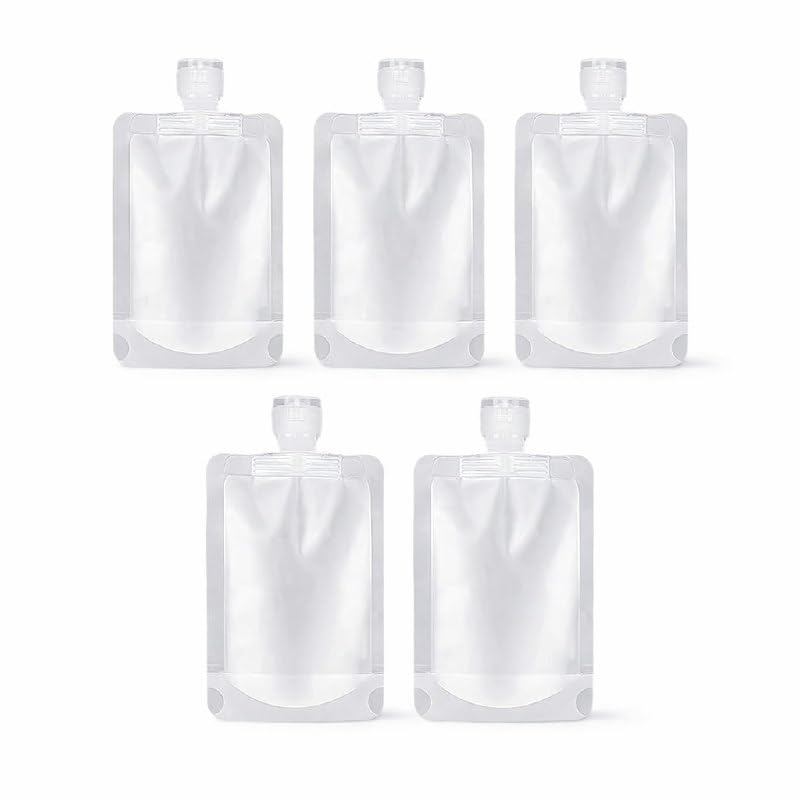 Anand IT Travel Size Refillable Squeeze Pouches with Funnel, Leakproof Toiletry Bags for Shampoo, Lotion, Hand Wash, Cream & Liquid Cosmetics, Portable Transparent Travel Containers (100ml) (5)-image-30