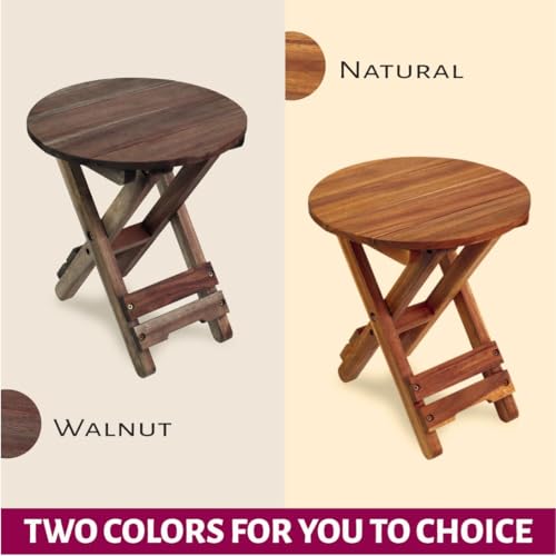 Daxuly SMALL PATIO TABLE Outdoor Folding Side Table, Portable Side Table, Small Side Table, Accent Table, Small Coffee End Table, Wood Table Top thumb #8