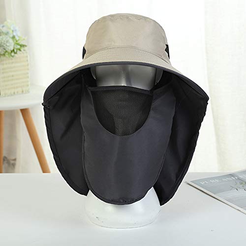 DECDEAL Chapéu de proteção UV Chapéu de caminhada com malha removível capa pescoço aba capa de pesca