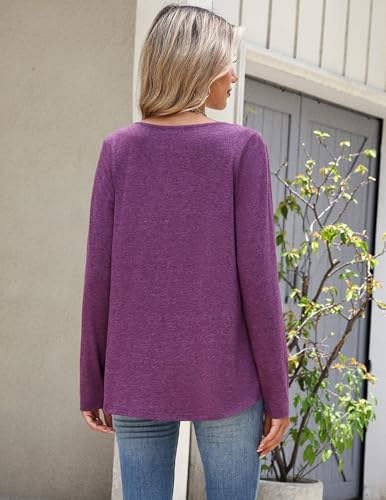 Image of Zeagoo Long Sleeve Shirts for Women Fall Tops Casual Dressy V Neck Blouses Boho Tunic Western Clothes Vacation Outfits