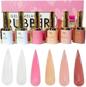 Fantasy Nails Base Rubber Collection, 6 Piece Set, 0.5 fl oz Bottles