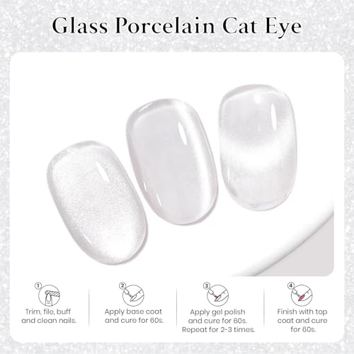 Esmalte gel con imán efecto holográfico 15ML blanco transparente miniatura 5