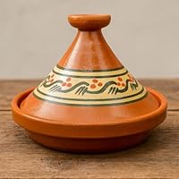Tajine XL 35 cm in Terracotta Dipinta a Mano &ndash; Pentola Tradizionale Marocchina/Tunisina + Ebook Gratuito 3107251001