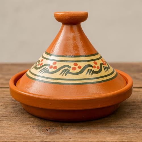Tajine XL 35 cm in Terracotta Dipinta a Mano – Pentola Tradizionale Marocchina/Tunisina + Ebook Gratuito 3107251001