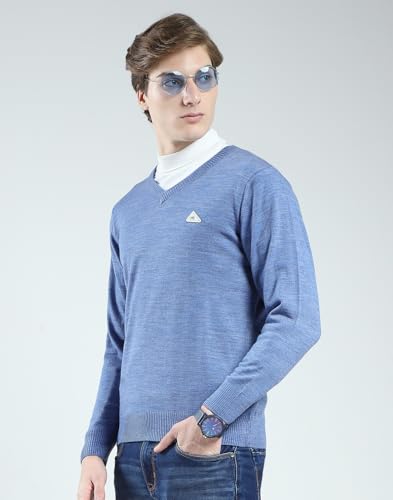 Image of Monte Carlo Men's Regular Fit Pullover | Solid V Neck Style | Full Sleeves Pull On | Warm & Stylish Winter Fashion Sweater | Winter Sweater for Men's