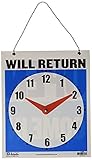 Double Sided'Will Return' Clock and'Open Come In' Sign With Chain- 7.5' x 9'