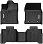 OEDRO Floor Mats Compatible for 2022 2023 Toyota Tundra Crew Max Cab, Unique Black TPE All-Weather Guard Floor Liner