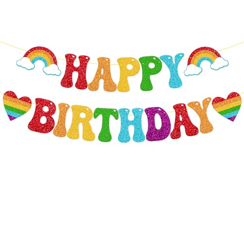 Pride Birthday Banner Happy Pride Month Birthday Party Décor LGBTQ Pride Month Rainbow Theme Decoration Love is Love Pride Month Party Supplies
