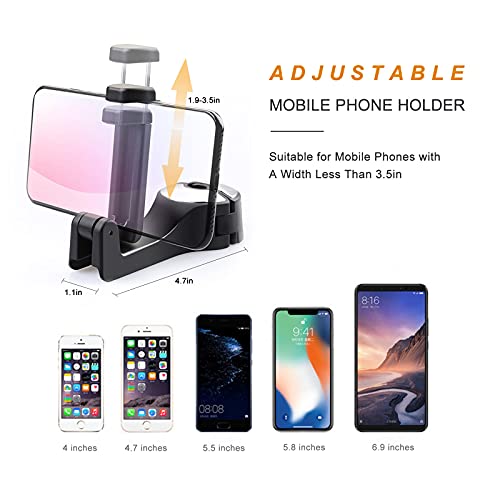 Image of Car Headrest Hook with Phone Holder, Universal 360 Rotation Headrest Hooks for Purses and Bags (Silver)