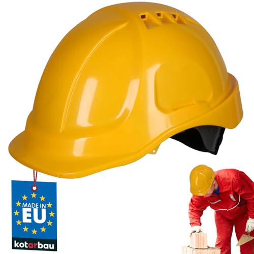 KOTARBAU® Casco protettivo regolabile giallo casco cantiere edile casco lavoro caschetto cantiere kask caschi antinfortunistico protezione