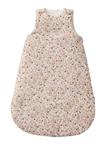 VERTBAUDET Gigoteuse manches amovibles personnalisable FLORA blanc imprimé 0/6M