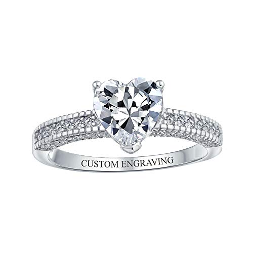 Bague de fiançailles cœur 2Ct, le cadeau romantique idéal pour elle