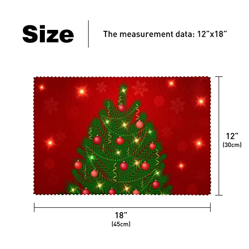 Cloth Placemats, Washable Table Mats For Dining Table Set Of 6, Christmas Christmas Tree #TOP4