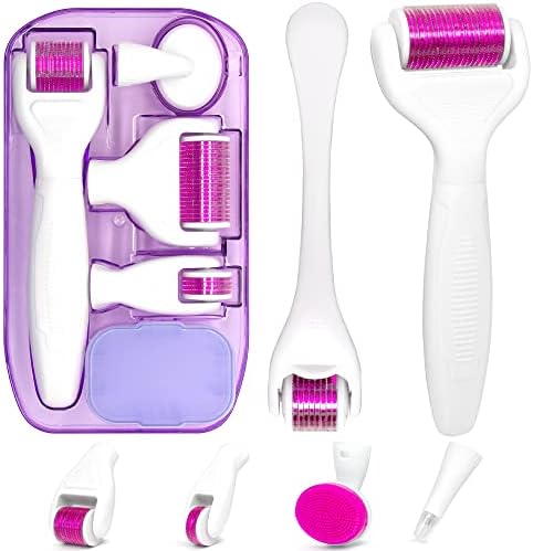 7 in 1 Derma Roller Kit - Jade Roller, Face Microneedle Roller, Facial Beauty Roller Skin Care Tools for Scarring and Face Skin Rejuvenation,lifting, skin_ problems, beard