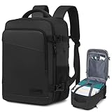 Yankony Mochila Viaje Cabina Avion 40x30x20 para Vueling Travel Backpack 24L con Compartimiento para Portátil de 14 Pulgadas Impermeable y Antirrobo Equipaje De Mano Hombre Mujer, Negro