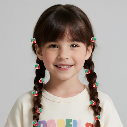 20 pinzas mini de fresa para el cabello miniatura 5