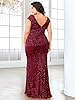 Plus Size Womens Sequined Long Evening Gown Glamou... #1