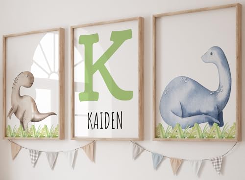 Baby Dinosaurs Set of 3 Unframed Poster Prints for Boy